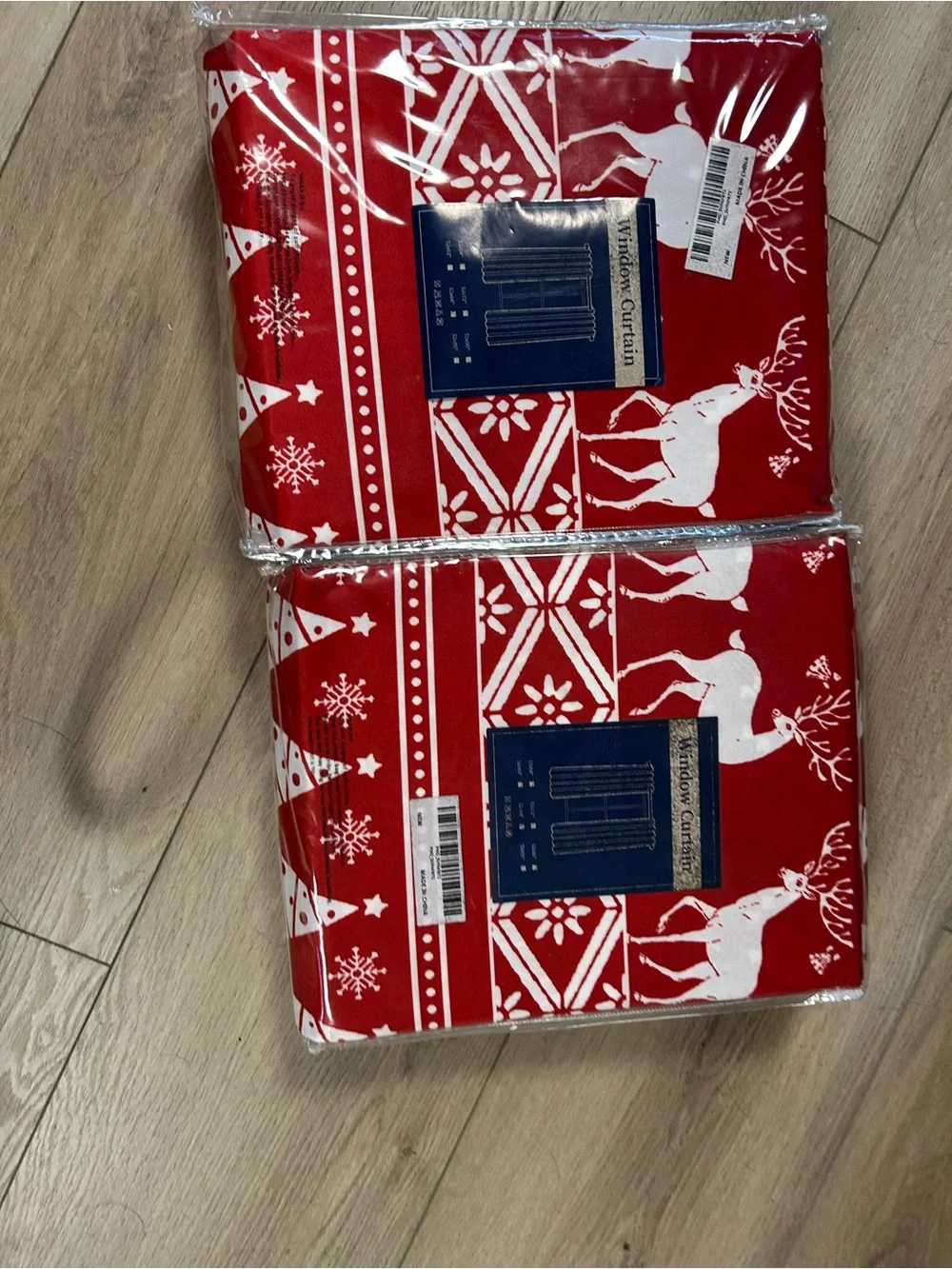 Window Curtain - Red 52x84 holiday set of 2